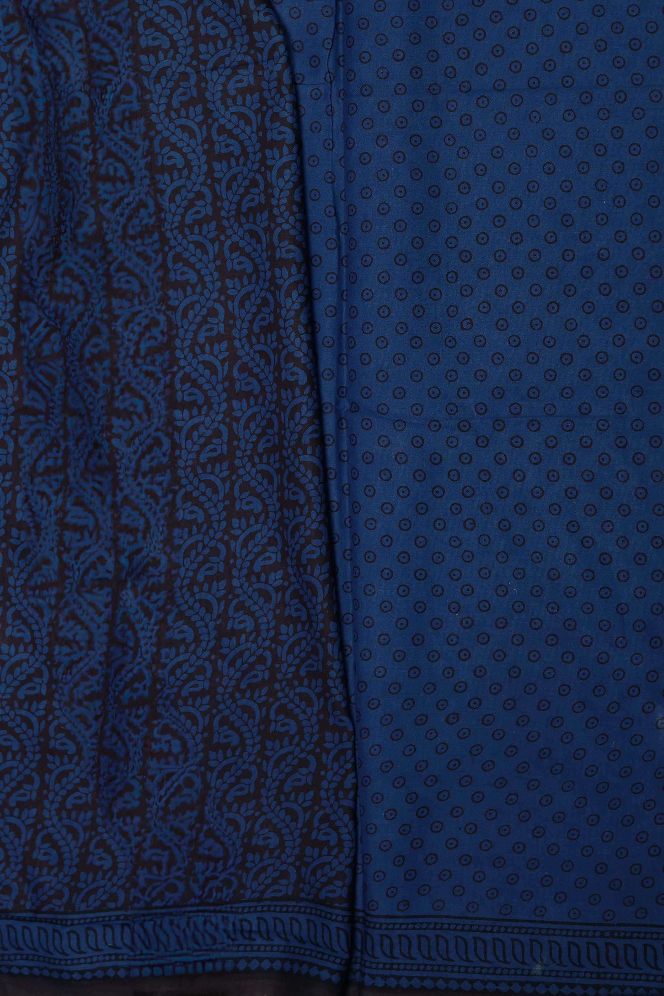 Poppy Blue Bagh Cotton saree - Image 4