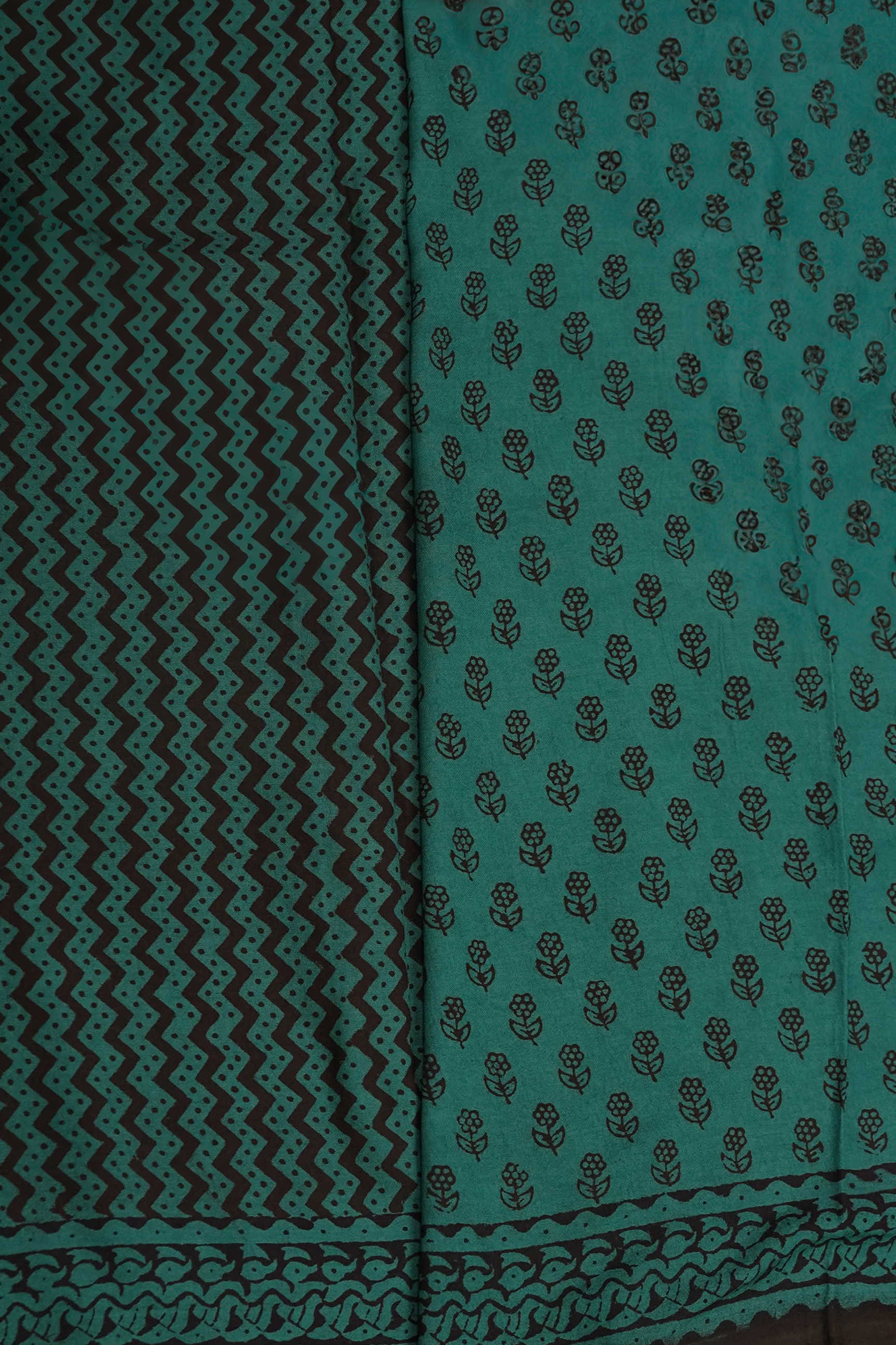 Green Bagh Mul Cotton saree - Image 4
