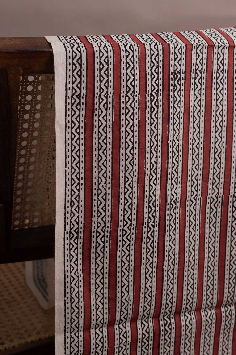 Stripe Pattern Bagru Cotton Fabric - Image 2