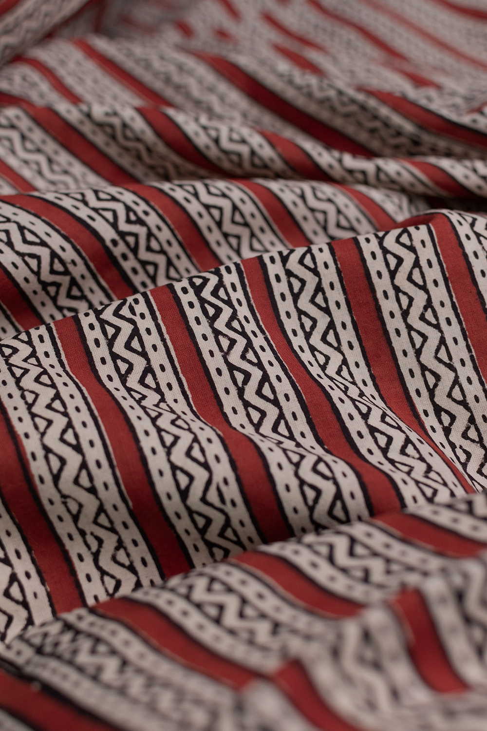 Stripe Pattern Bagru Cotton Fabric - Image 3