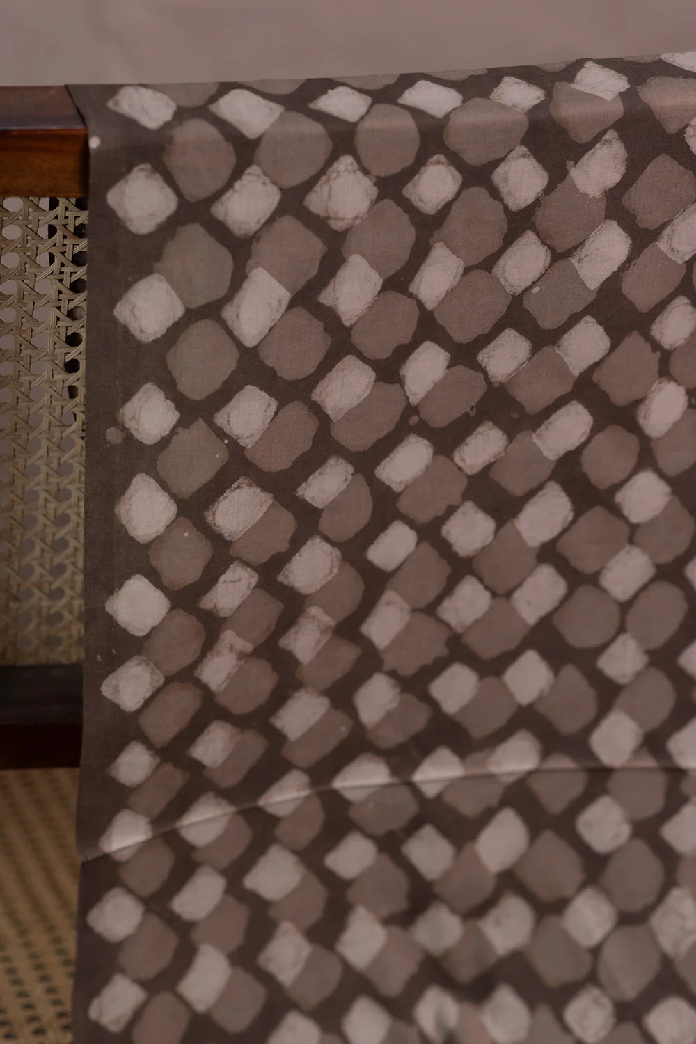 Grey Motifs Dabu Cotton Fabric