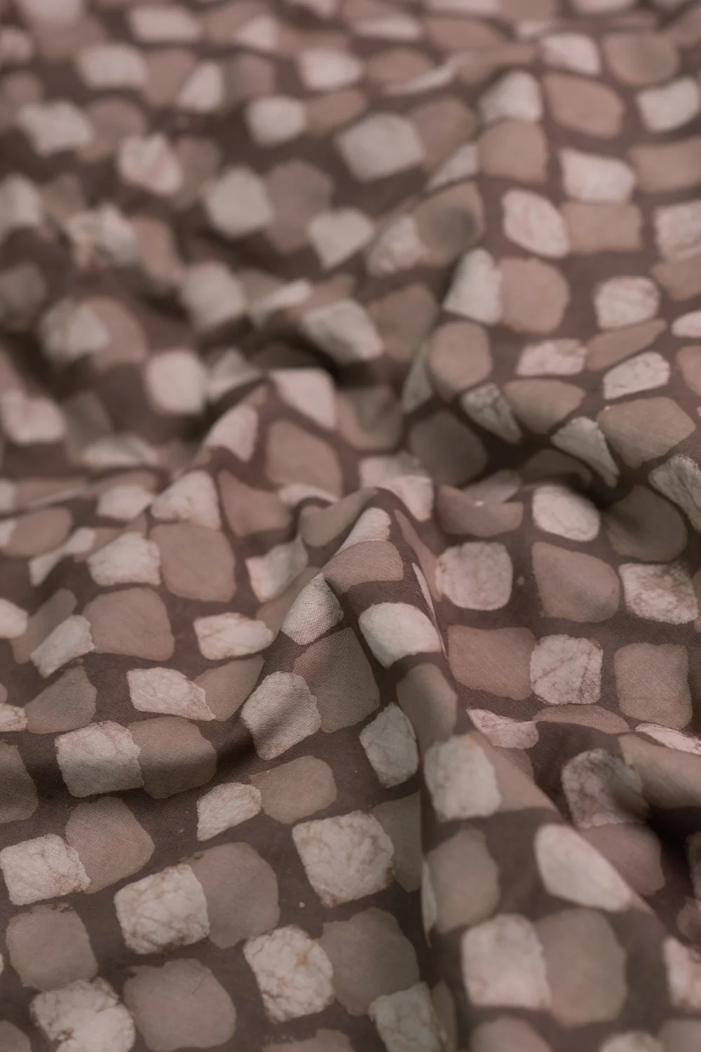 Grey Motifs Dabu Cotton Fabric - Image 2