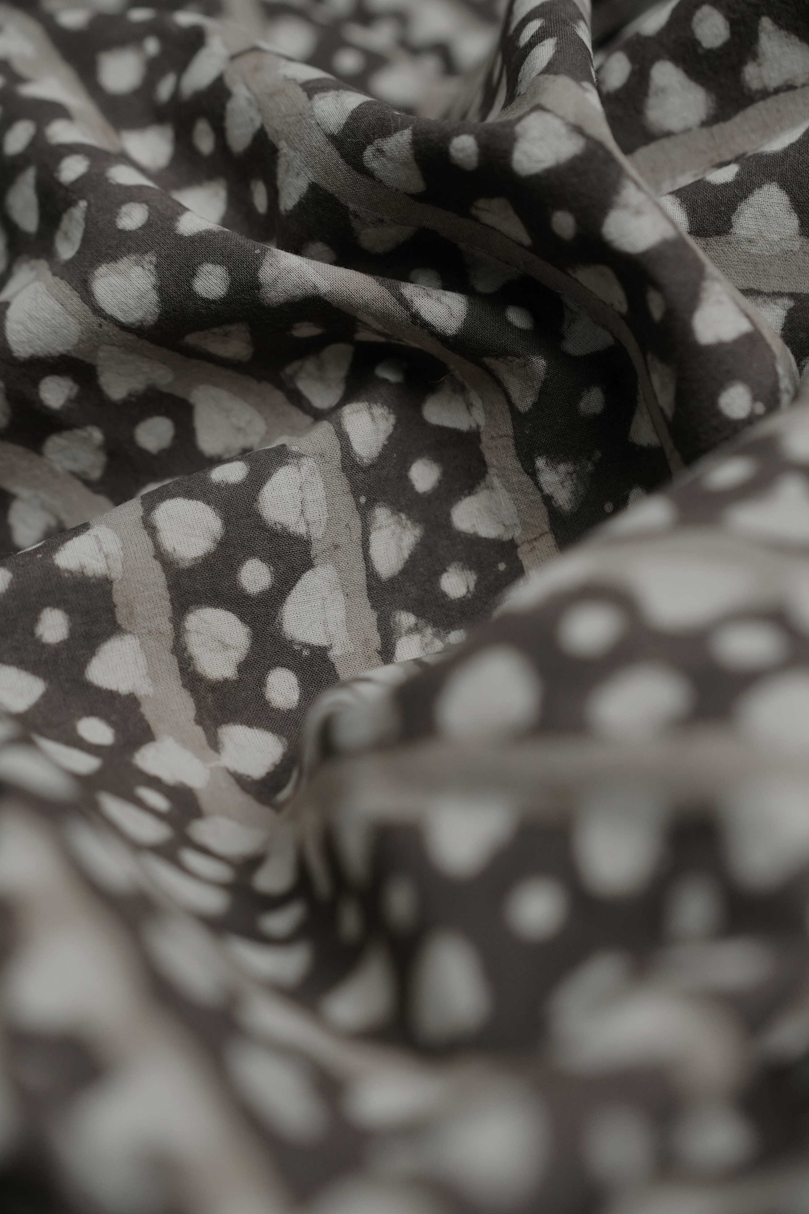 Grey Dabu Cotton Fabric - Image 2