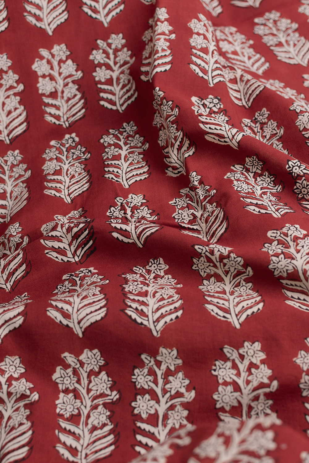 Big Butta on Maroon Bagru Cotton Fabric - Image 3