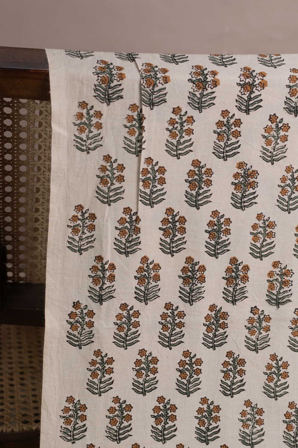 Prettiest Butta on Cream Bagru Cotton Fabric