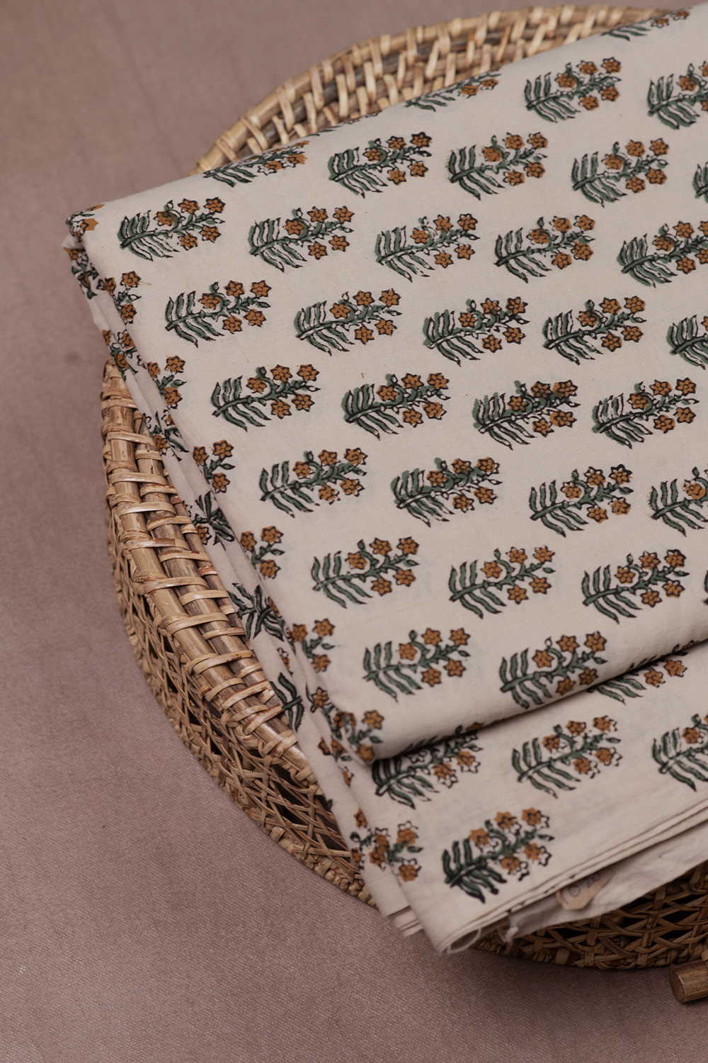 Prettiest Butta on Cream Bagru Cotton Fabric - Image 2