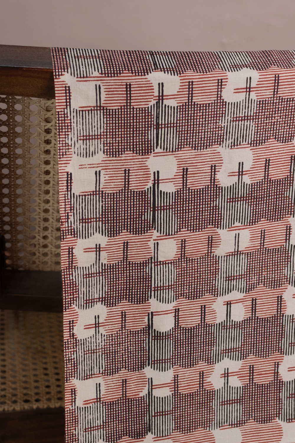 Urban Grid Bagru Cotton Fabric