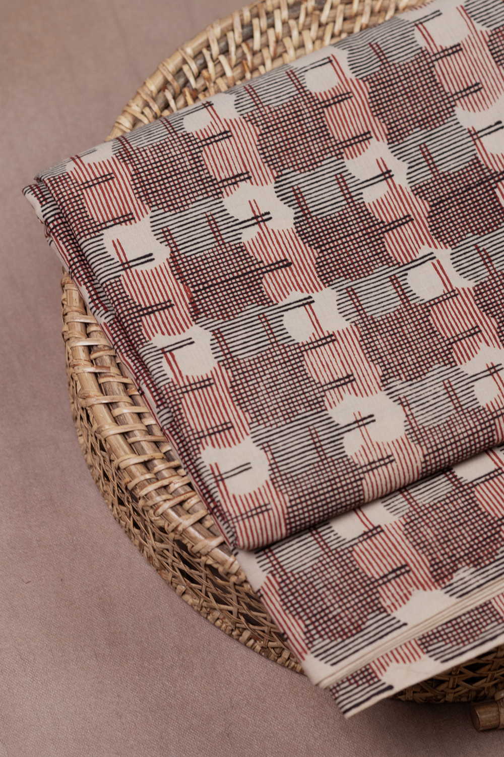 Urban Grid Bagru Cotton Fabric - Image 2