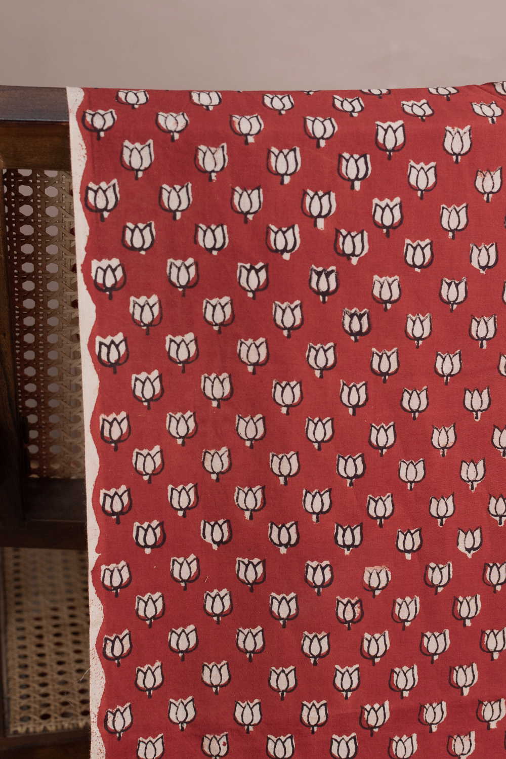 Lotus - Maroon Bagru Cotton Fabric
