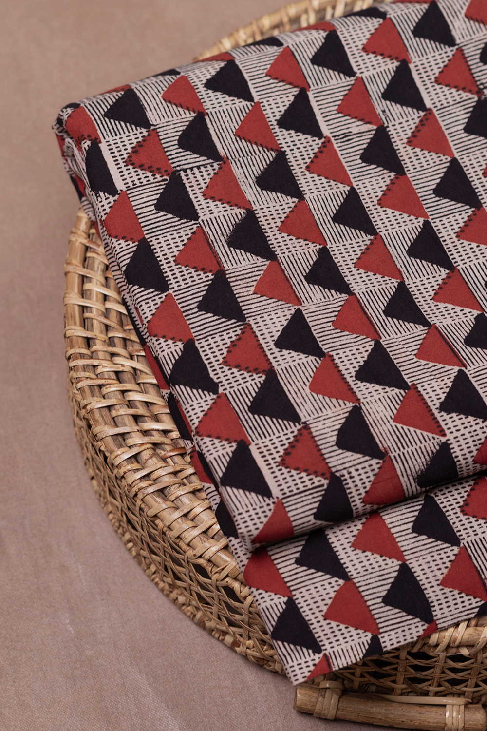 Trinagle Bagru Cotton Fabric - Image 2