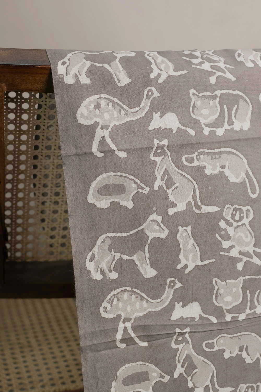 Aussie Wildlife Dabu Cotton Fabric - Image 2
