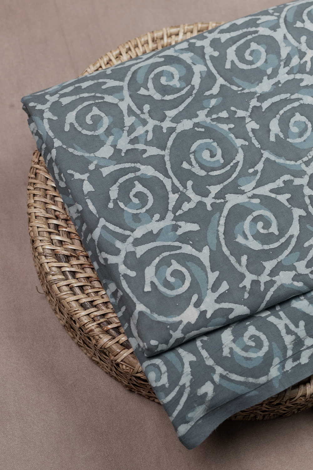 Cluster Floral Dabu Cotton Fabric - Image 3