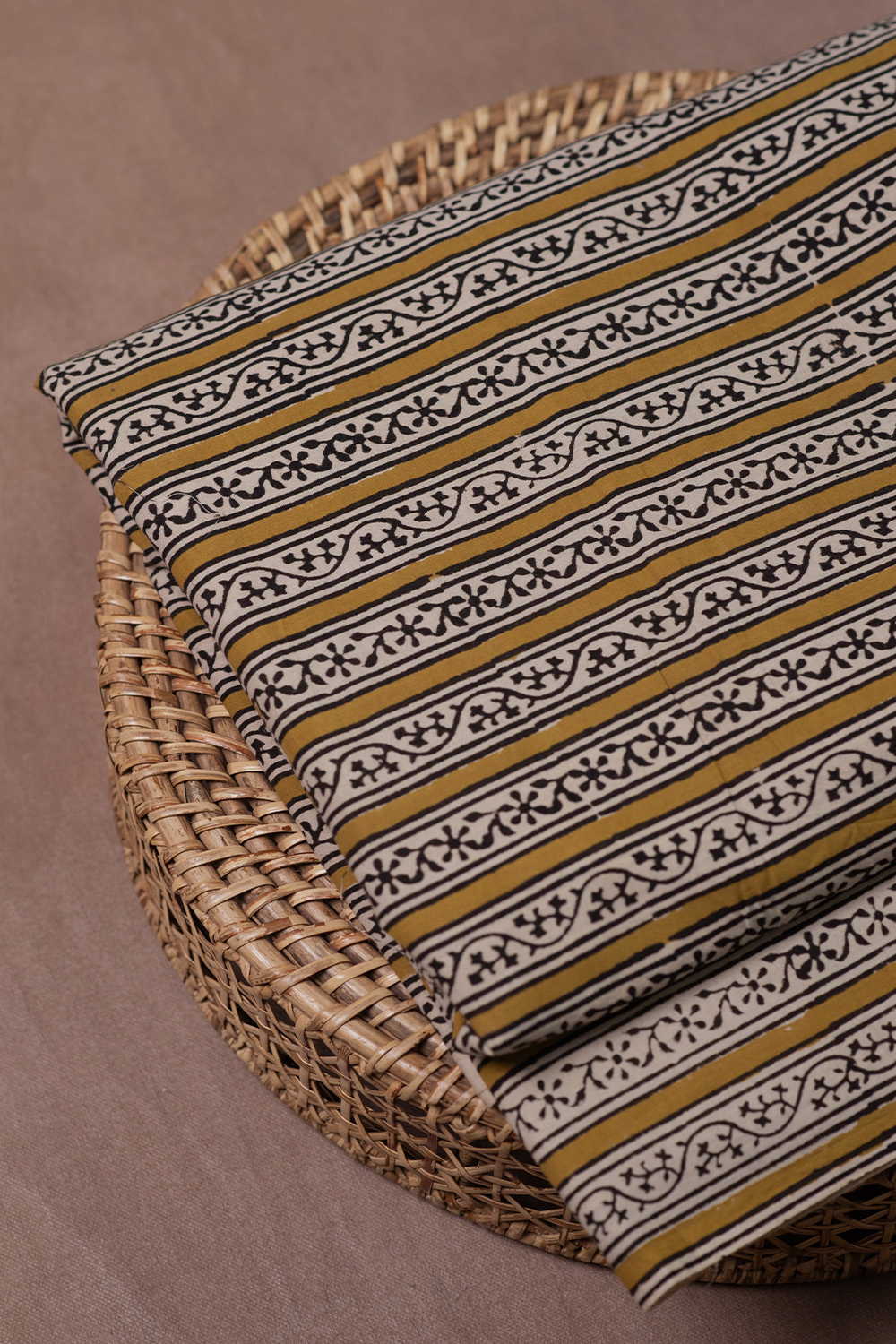 Flowing Floral Pattern Bagru Cotton Fabric