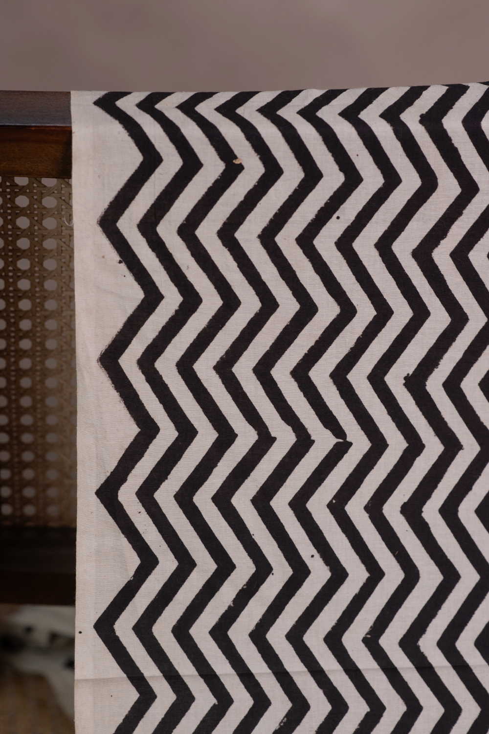 Chevron Pattern Bagru Cotton Fabric - Image 2
