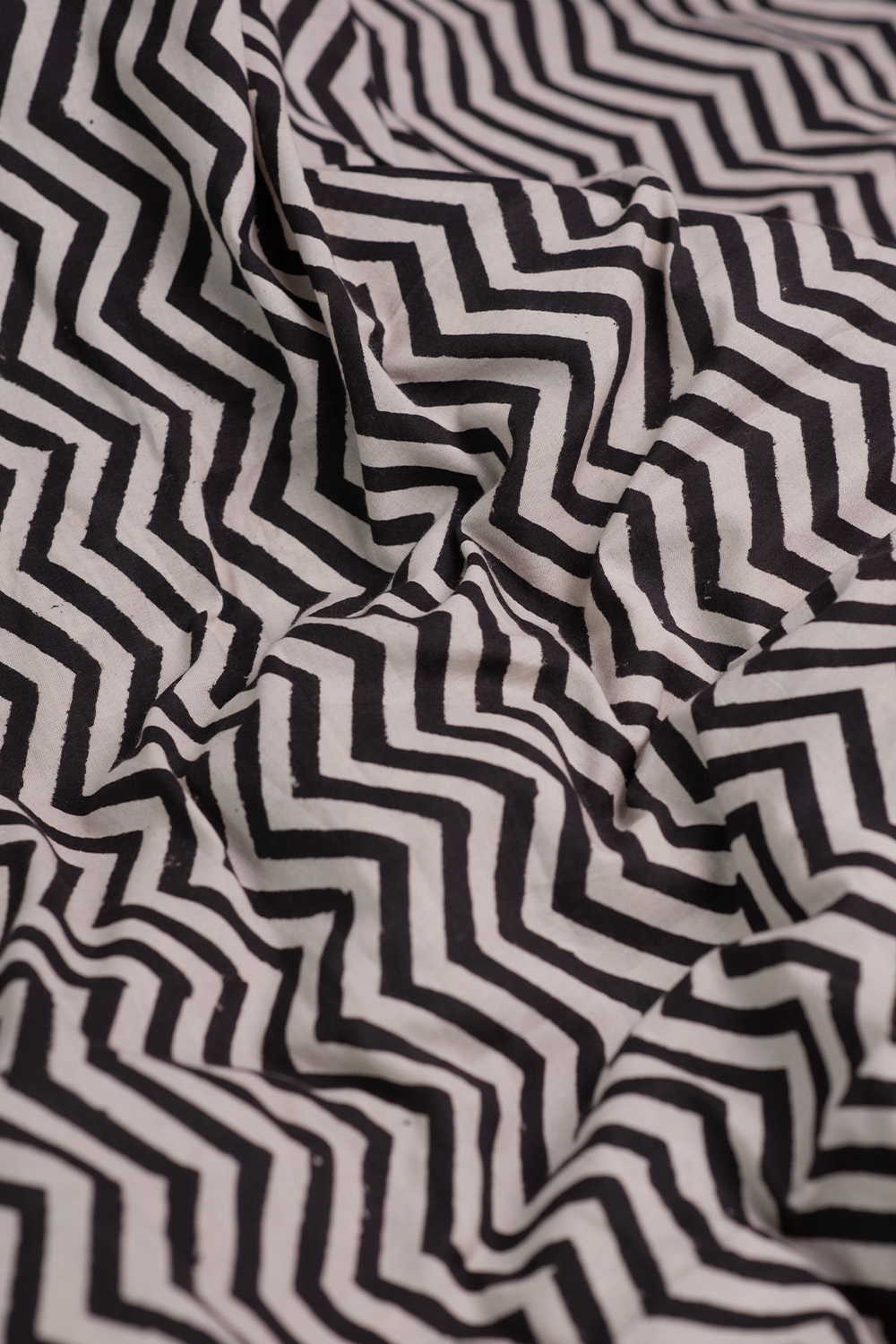 Chevron Pattern Bagru Cotton Fabric - Image 3