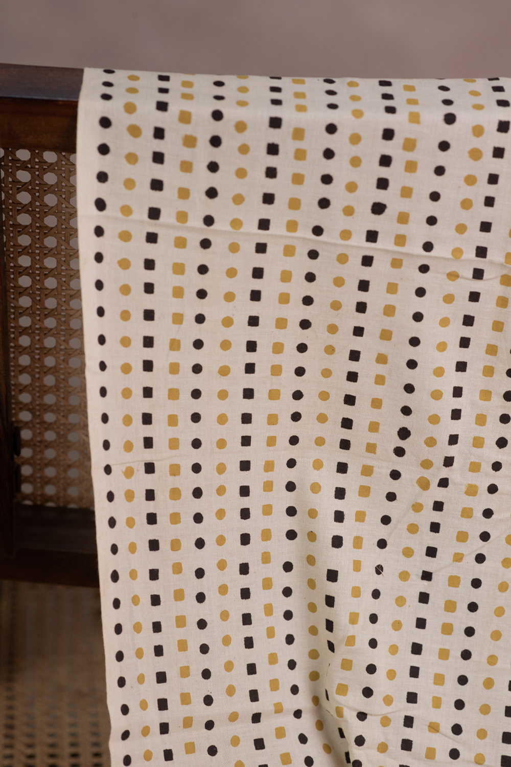 Minimal Dot Grid Bagru Cotton Fabric - Image 2