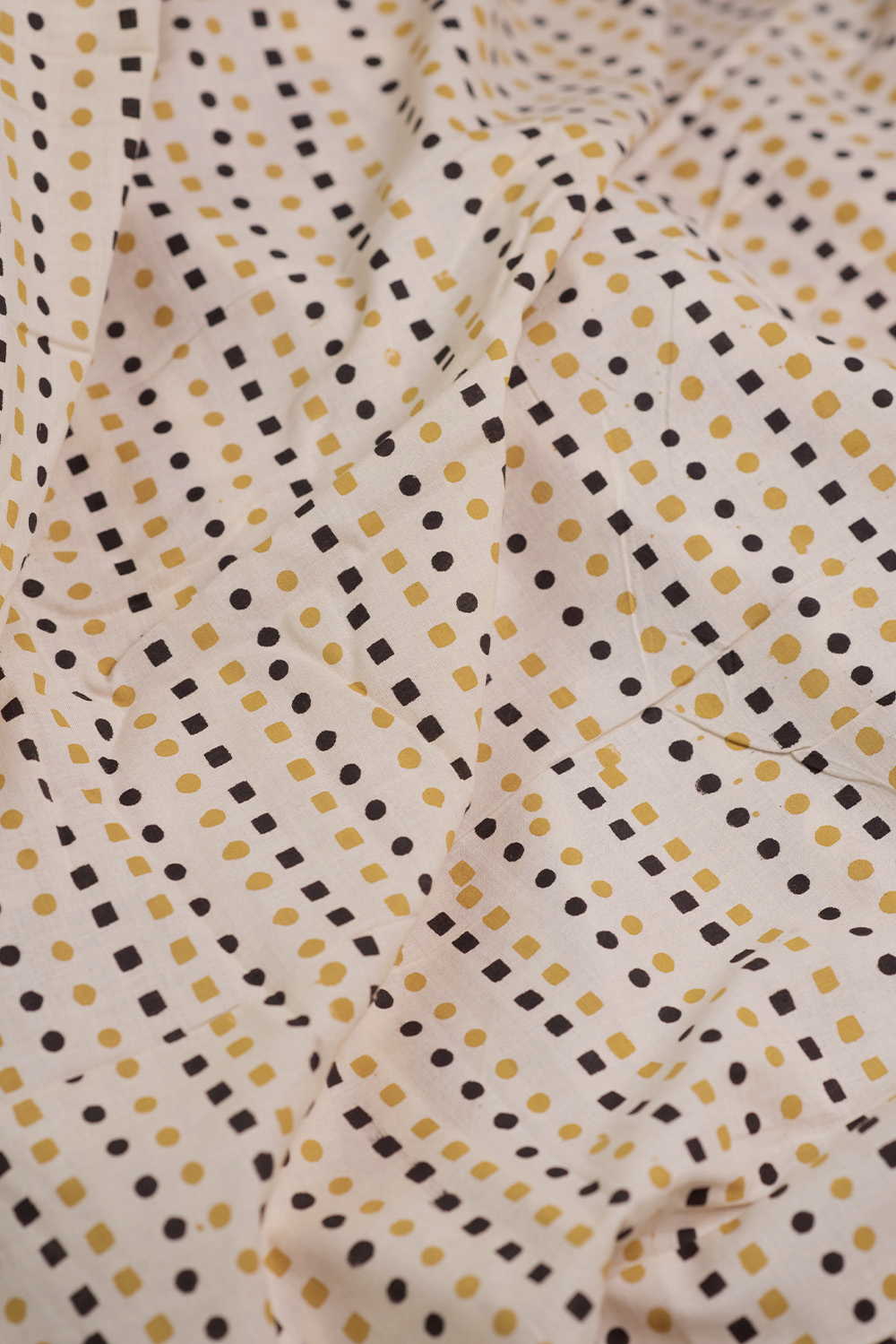 Minimal Dot Grid Bagru Cotton Fabric - Image 3