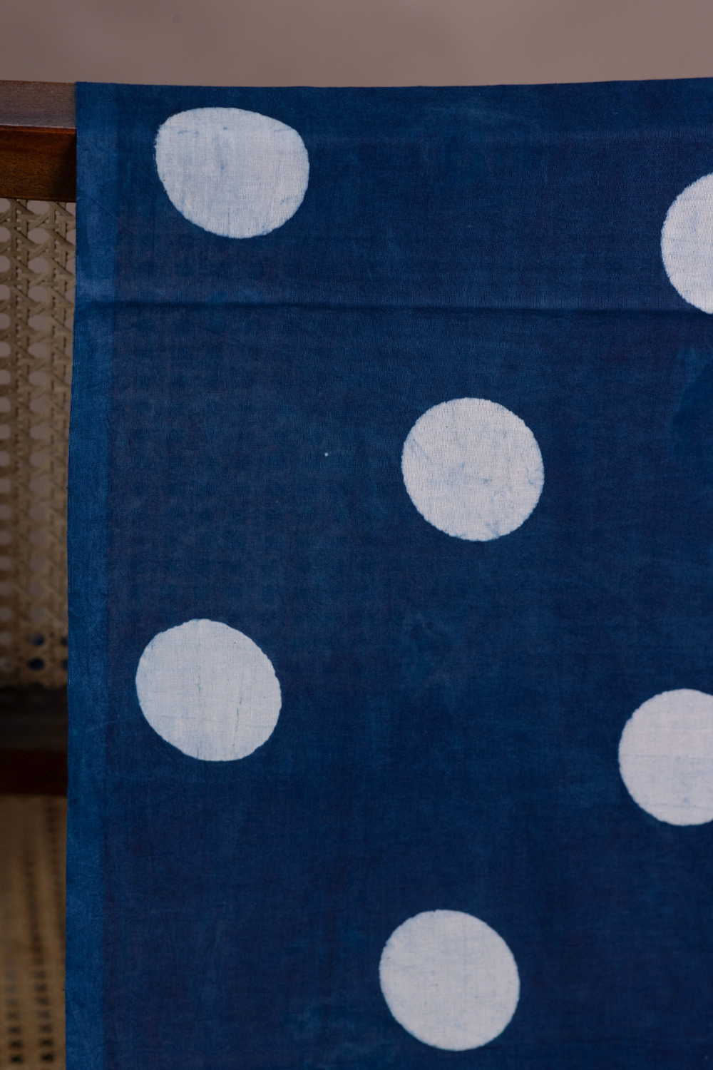 Indigo with Polka Bagru Cotton Fabric - Image 2