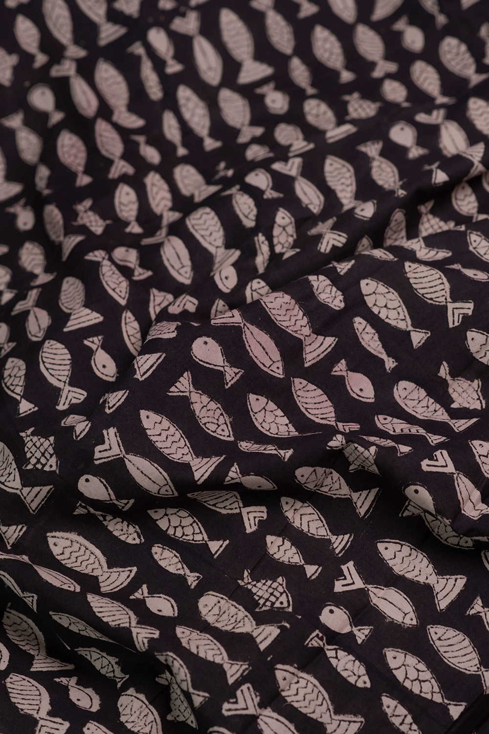 Coastal Fish Motif Bagru Cotton Fabric - Image 3