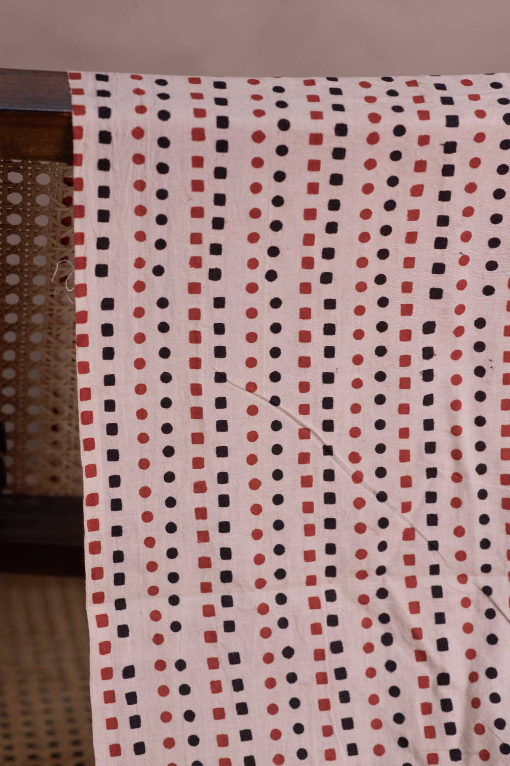 Dotted Pattern Bagru Cotton Fabric - Image 2