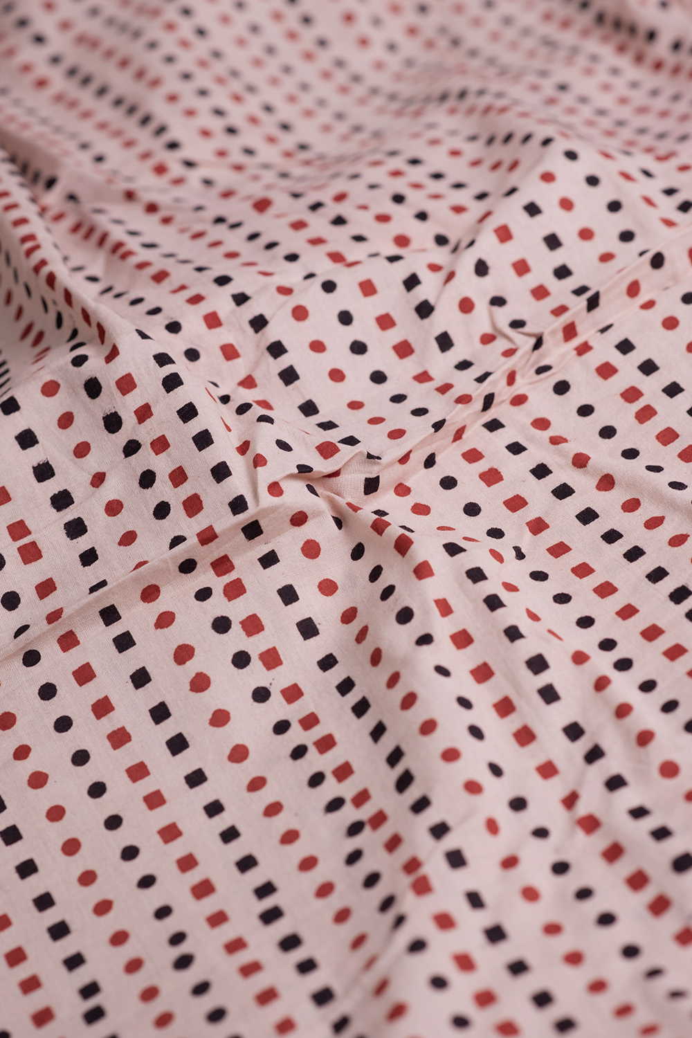 Dotted Pattern Bagru Cotton Fabric - Image 3
