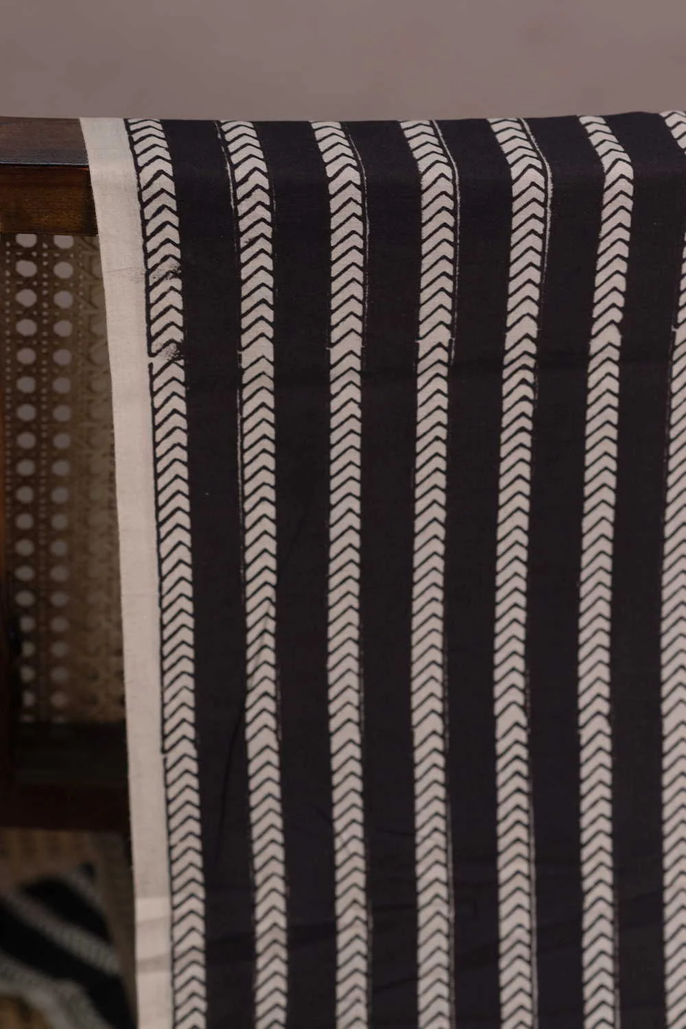 Black Bagru Cotton Fabric - Image 2