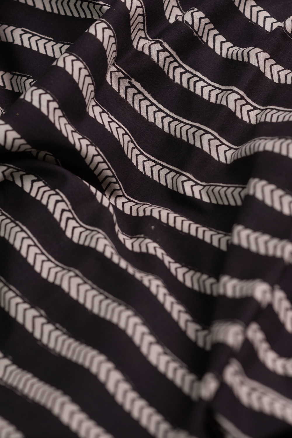 Black Bagru Cotton Fabric - Image 3