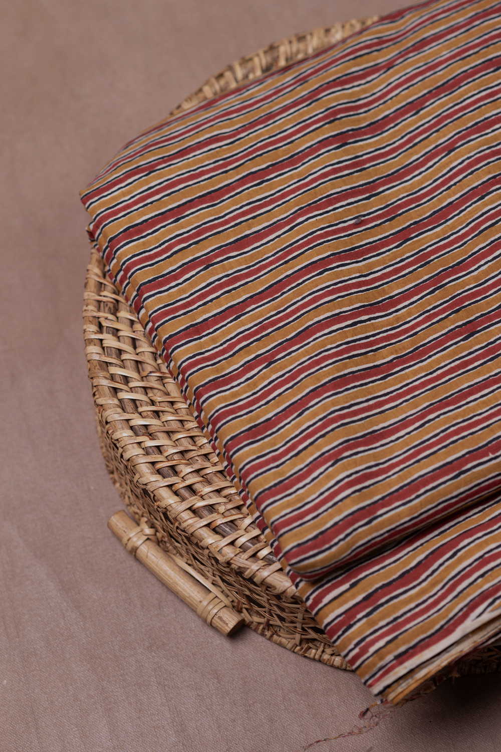 Stripe Pattern Bagru Cotton Fabric