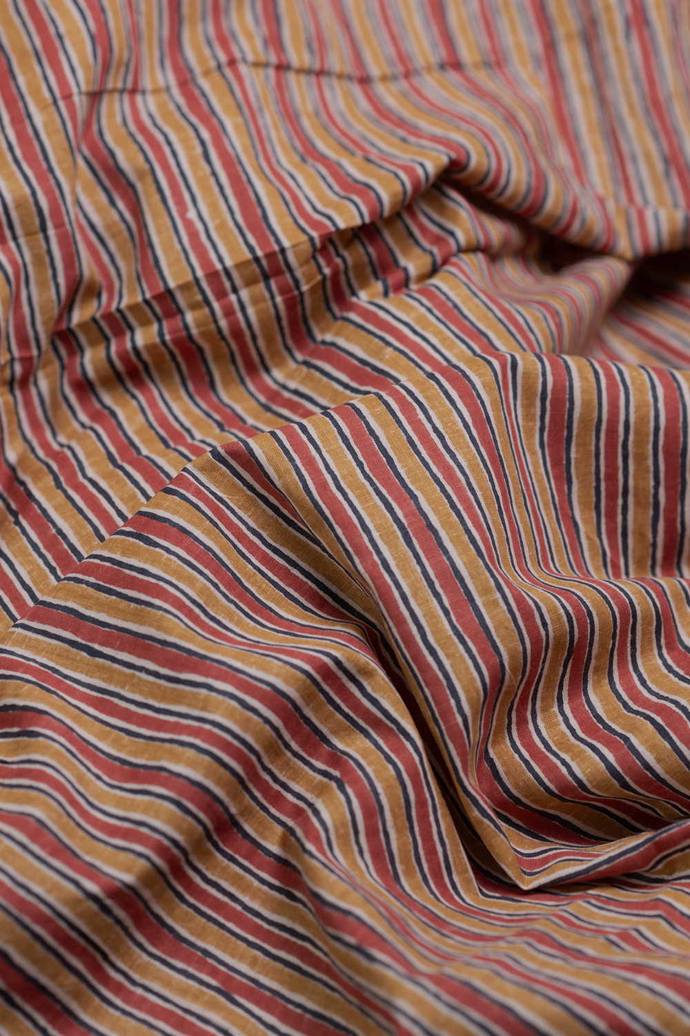 Stripe Pattern Bagru Cotton Fabric - Image 3