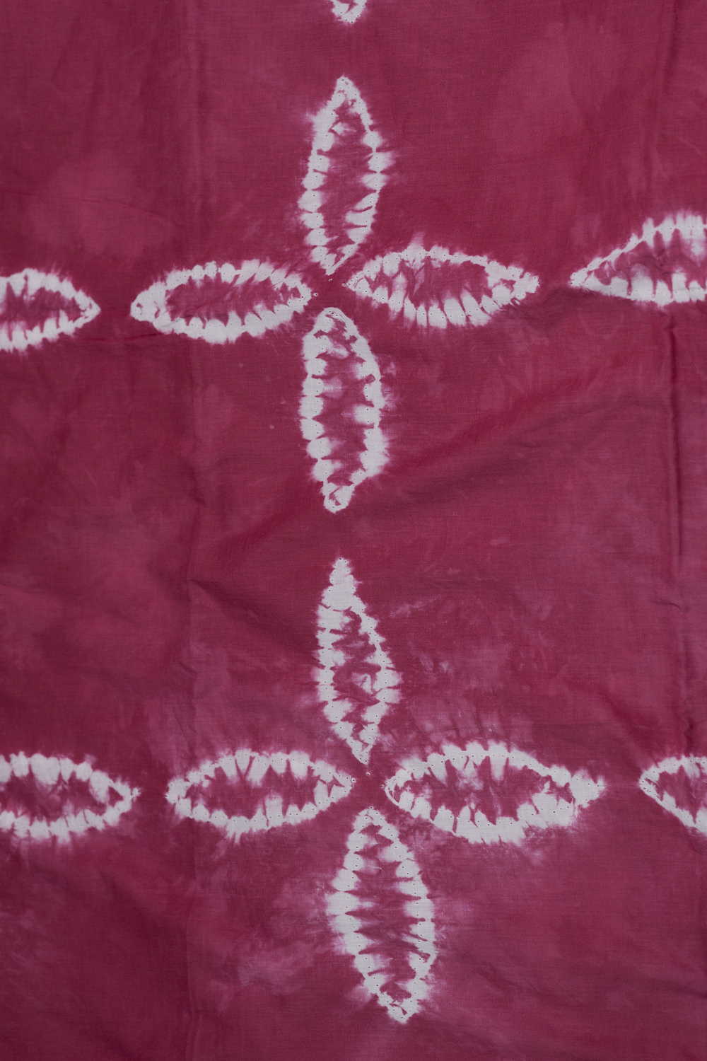 Ceriese Pink Shibori Block Printed Cotton Fabric - Image 4
