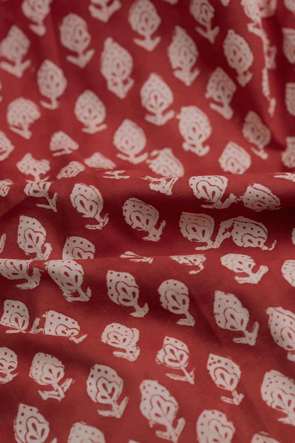 Motifs - Maroon Bagru Cotton Fabric - Image 2