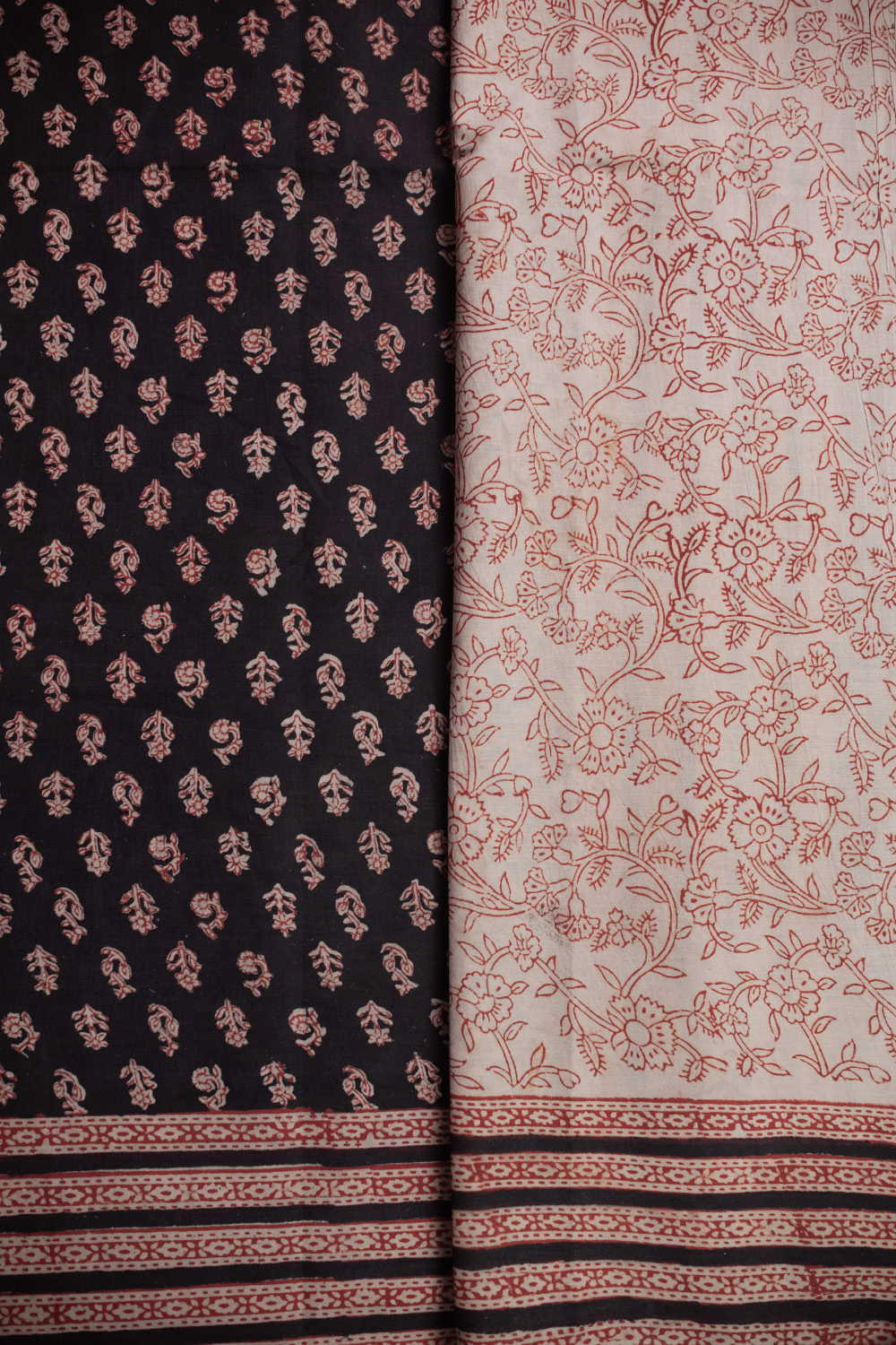 Black Bagru Mul Cotton saree - Image 4