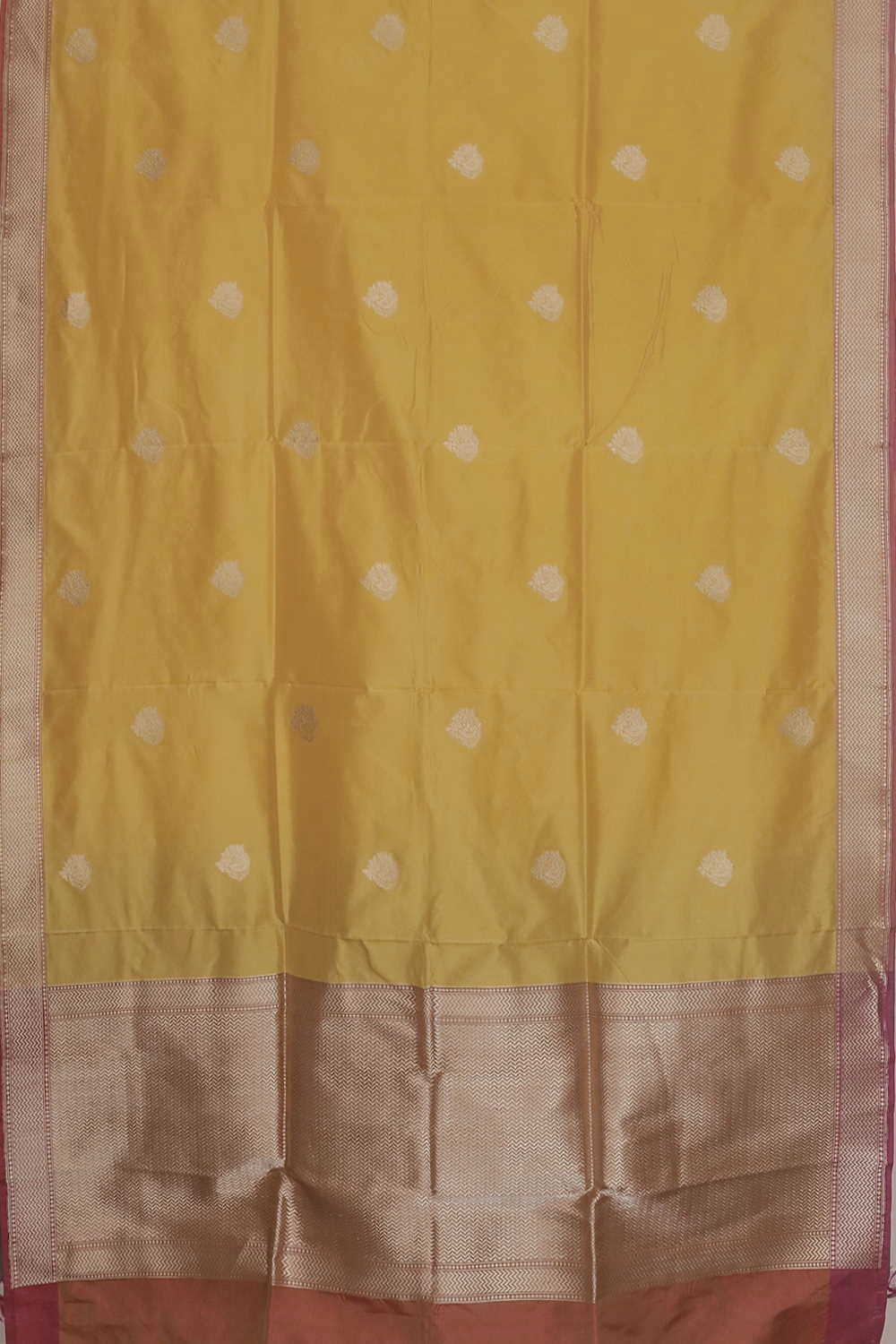 Poppy Yellow Banarasi Silk Dupatta - Image 3