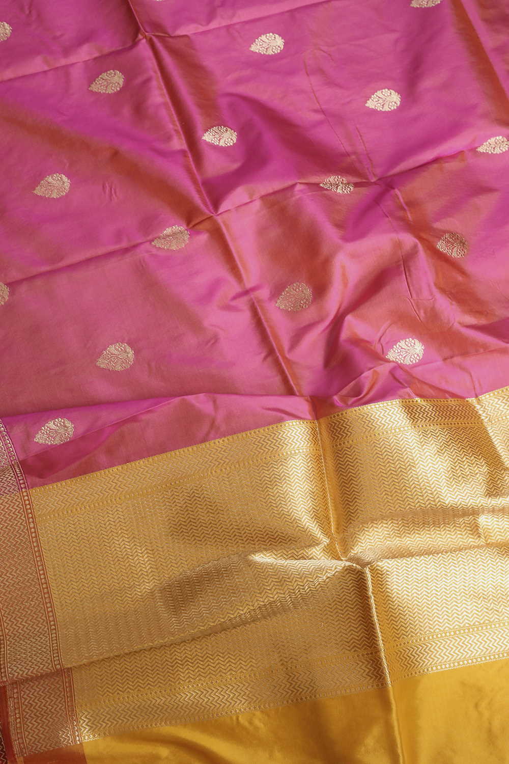 Neon Pink Banarasi Silk Dupatta - Image 3
