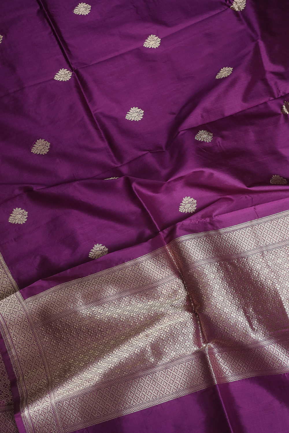 Velvet Purple Banarasi Silk Dupatta - Image 3