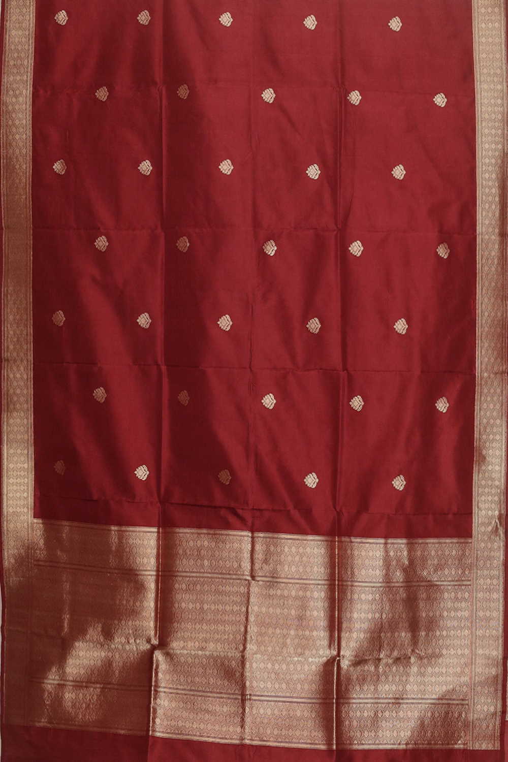 Maroon with Traditional Butta Silk Dupatta - Image 3