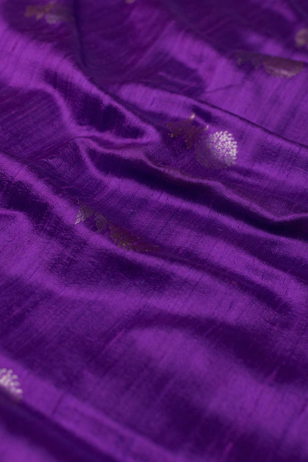 Royal Purple Banarasi Silk Fabric - Image 4