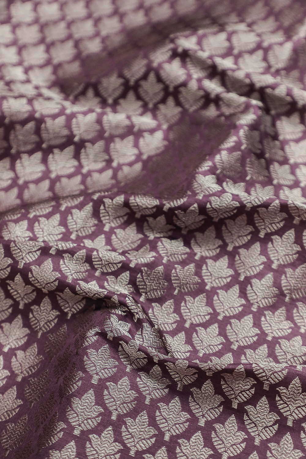 Onion Purple Banarasi Silk Fabric - Image 4