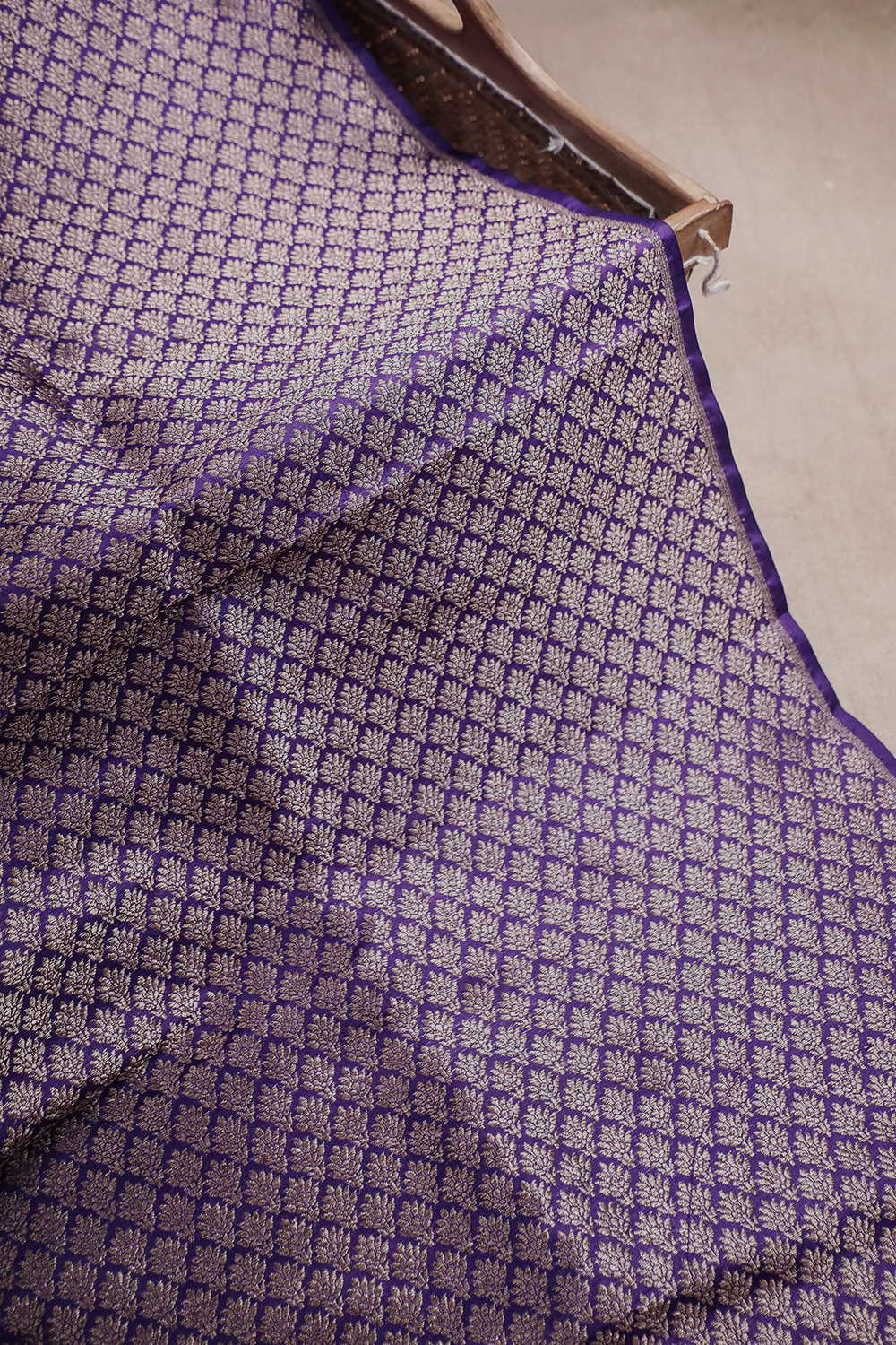 Tiny Florets Banarasi Silk Fabric - Image 4