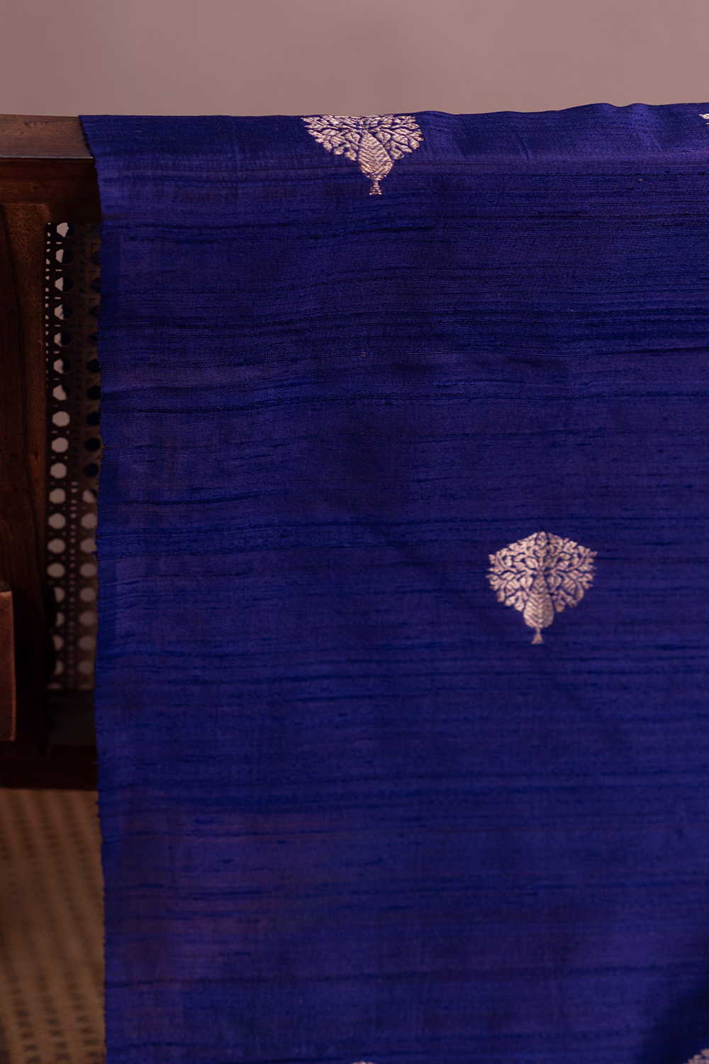 Royal Violet Banarasi Silk Fabric - Image 2