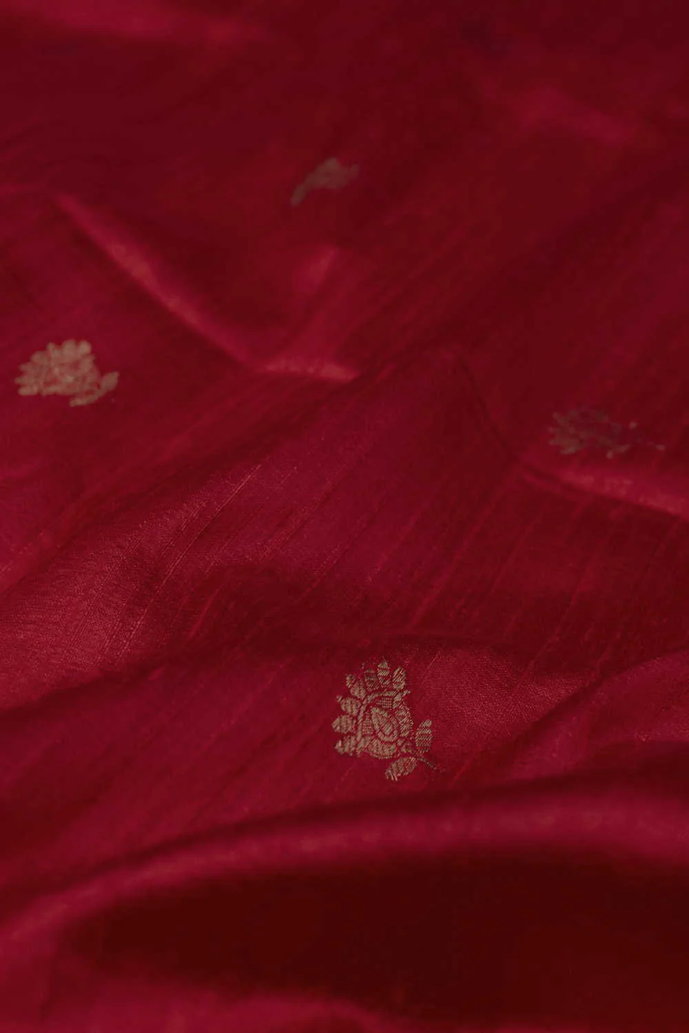 Traditional Red Banarasi Silk Fabric - Image 3