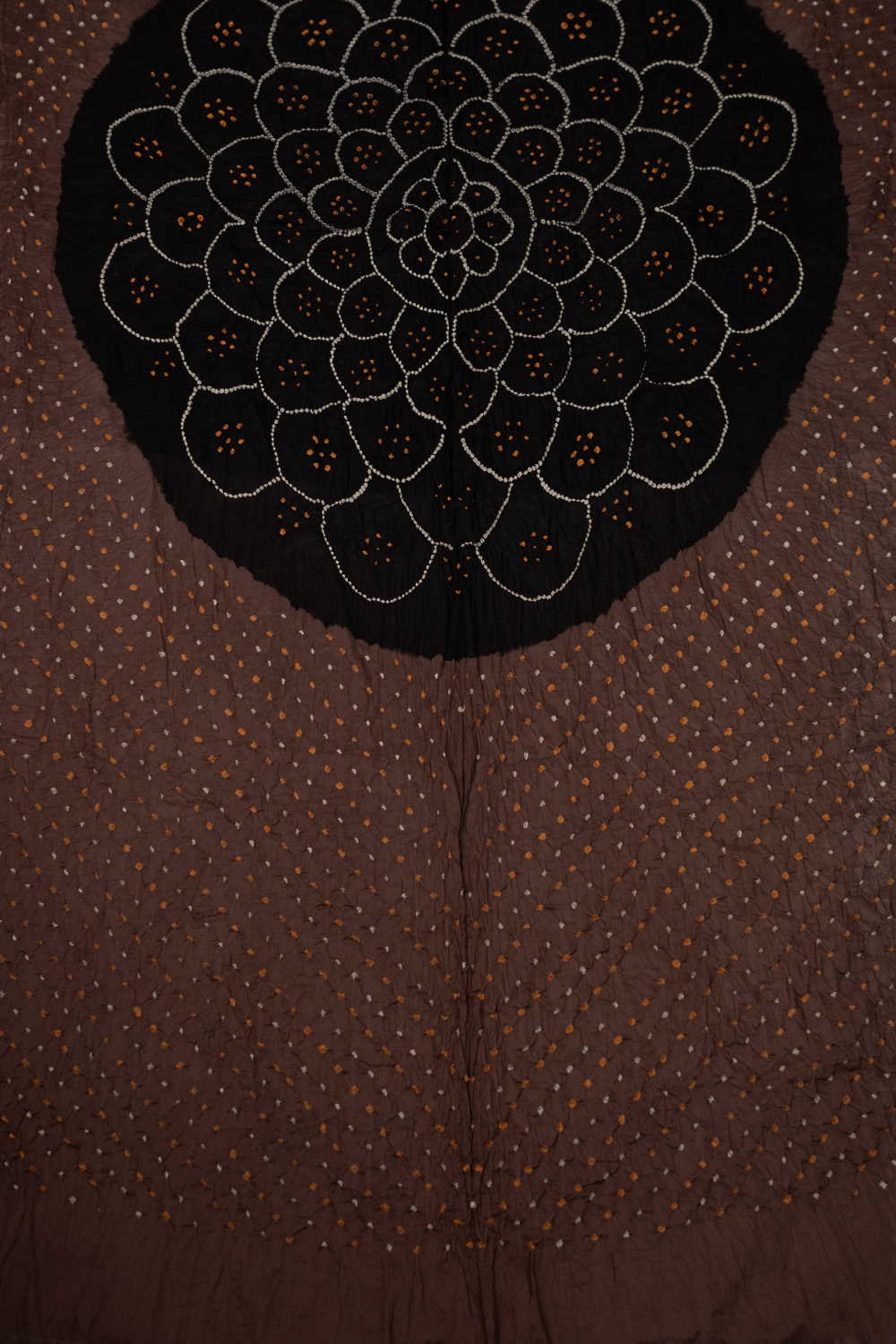 Light Brown with Black Bandhani Cotton Dupatta - Image 2