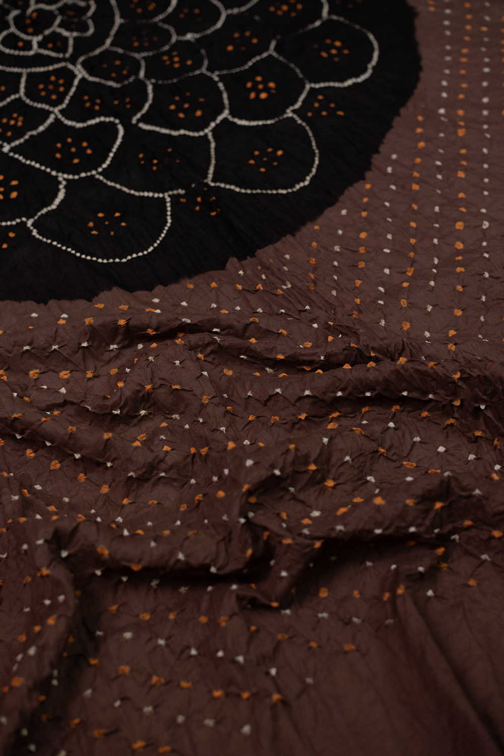 Light Brown with Black Bandhani Cotton Dupatta - Image 3