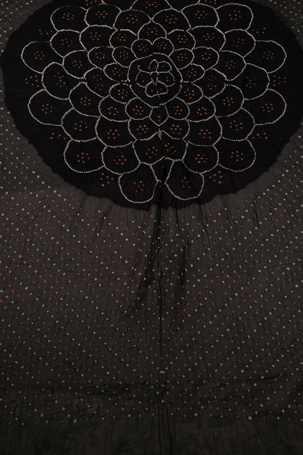 Grey with Black Bandhani Cotton Dupatta - Image 2