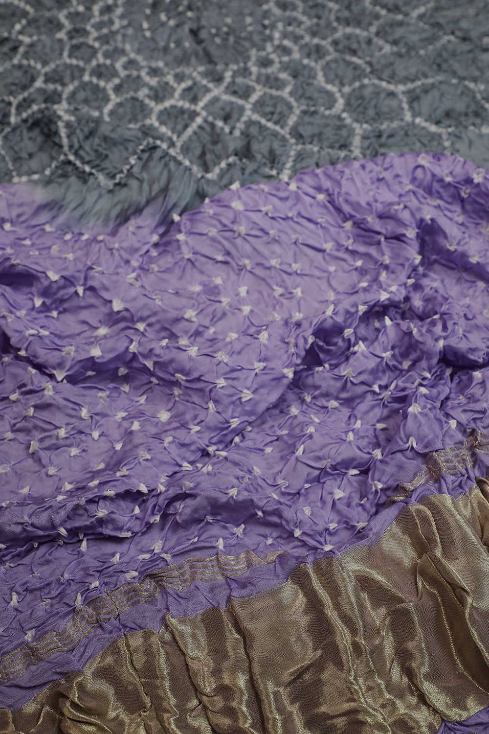Soft Purple Bandhani Modal Silk Dupatta - Image 3