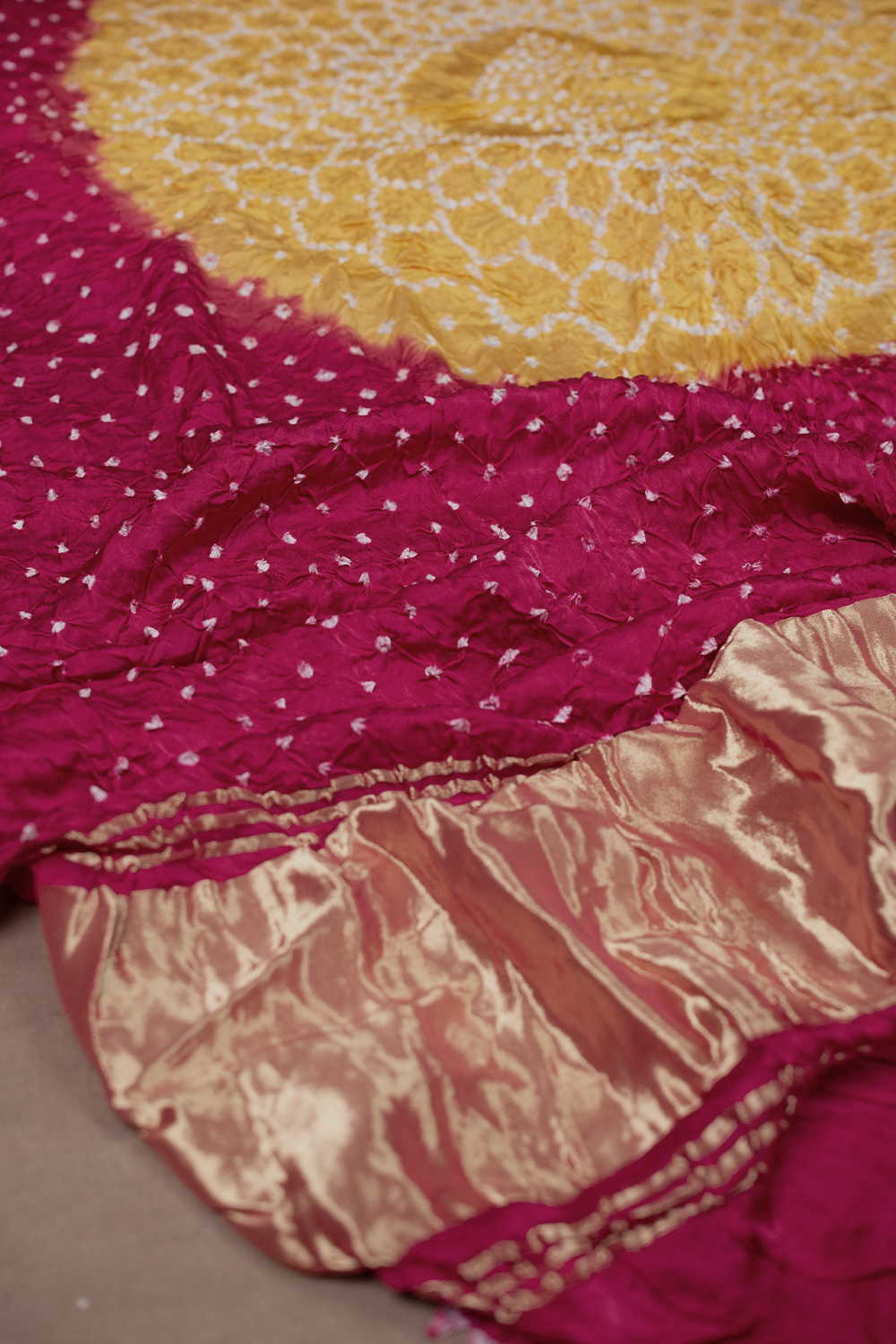Deep Pink Bandhani Modal Silk Dupatta - Image 3