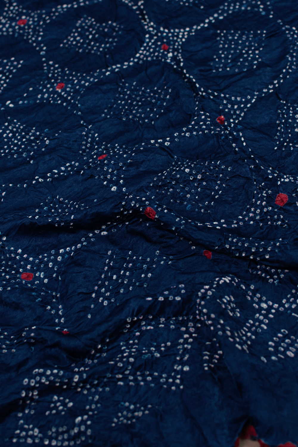 Royal Blue Bandhani Gajji Silk Dupatta - Image 2