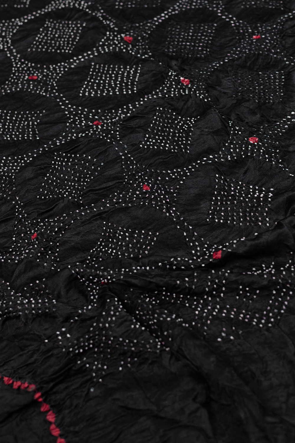 Pleasant Black Bandhani Gajji Silk Dupatta - Image 2