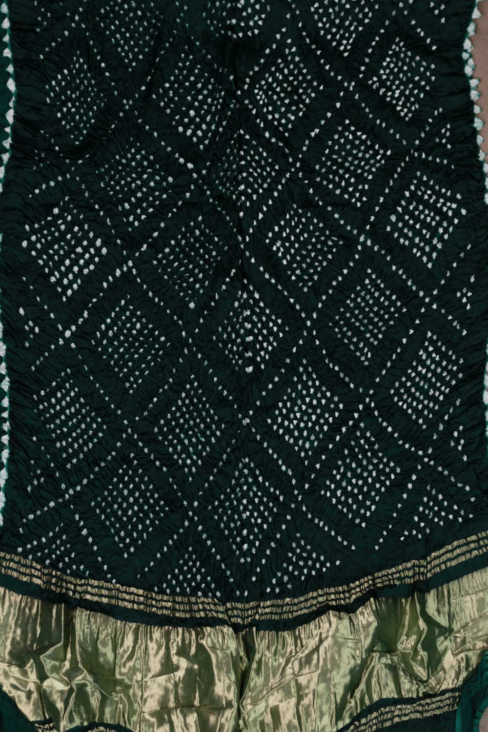 Bottle Green Bandhani Modal Silk Dupatta - Image 2