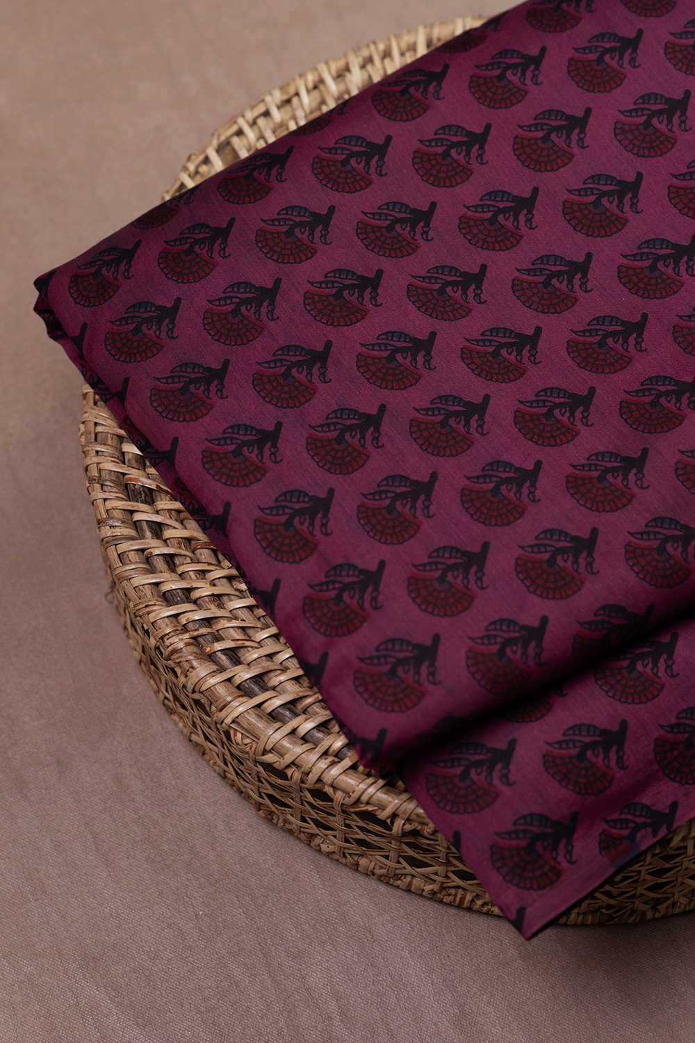 Floral Butta Block Printed Chanderi Fabric